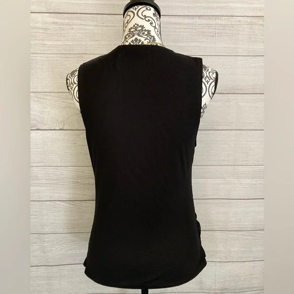 Rebecca Minkoff | Women’s Black Sleeveless Blouse With Rhinestones - Picture 4 of 7